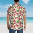 thumbnail image 6 of Balery Rose Flowers Print Men's Hawaiian Shirts Short Sleeve Beach Shirt Relaxed Fit Vacation Button Down Shirts-Medium, 6 of 9