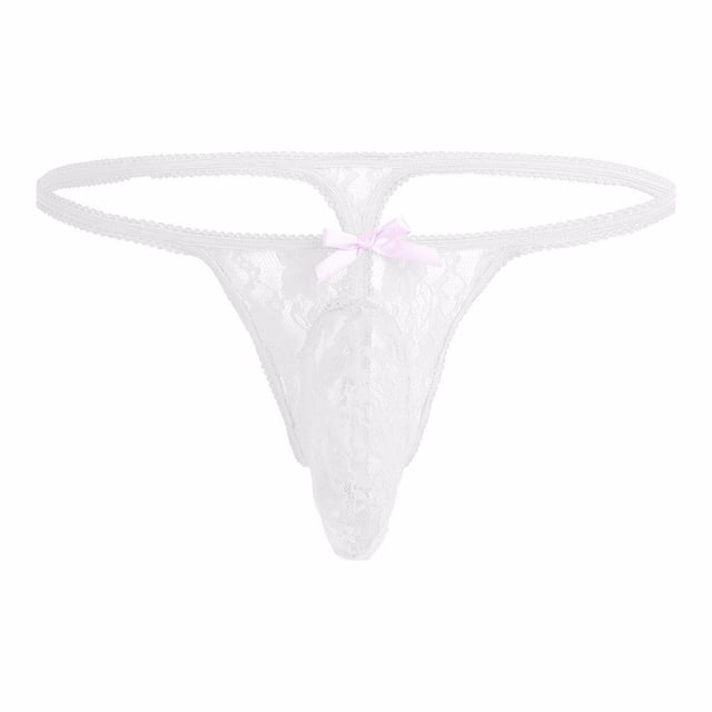 Mens G-String T-Back Shorts Men Underwear Men Stylish Lace Pattern