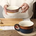 thumbnail image 7 of Farcauo White & Brown Oversized Coffee Mug 24 OZ Soup Mug Large Porcelain Soup Bowls with Handles XXL Cereal 700 ML Ceramic Large Coffee Tea Cup, 7 of 7