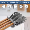 thumbnail image 2 of SHAR (Grey) Kitchen Spoon Rest Utensil Rest Ladle Kitchen Utensils Spatula Covered Lid, Silicone Holder with Drip Tray, Tool to Protect Worktop, Splashback and Hob, 2 of 5