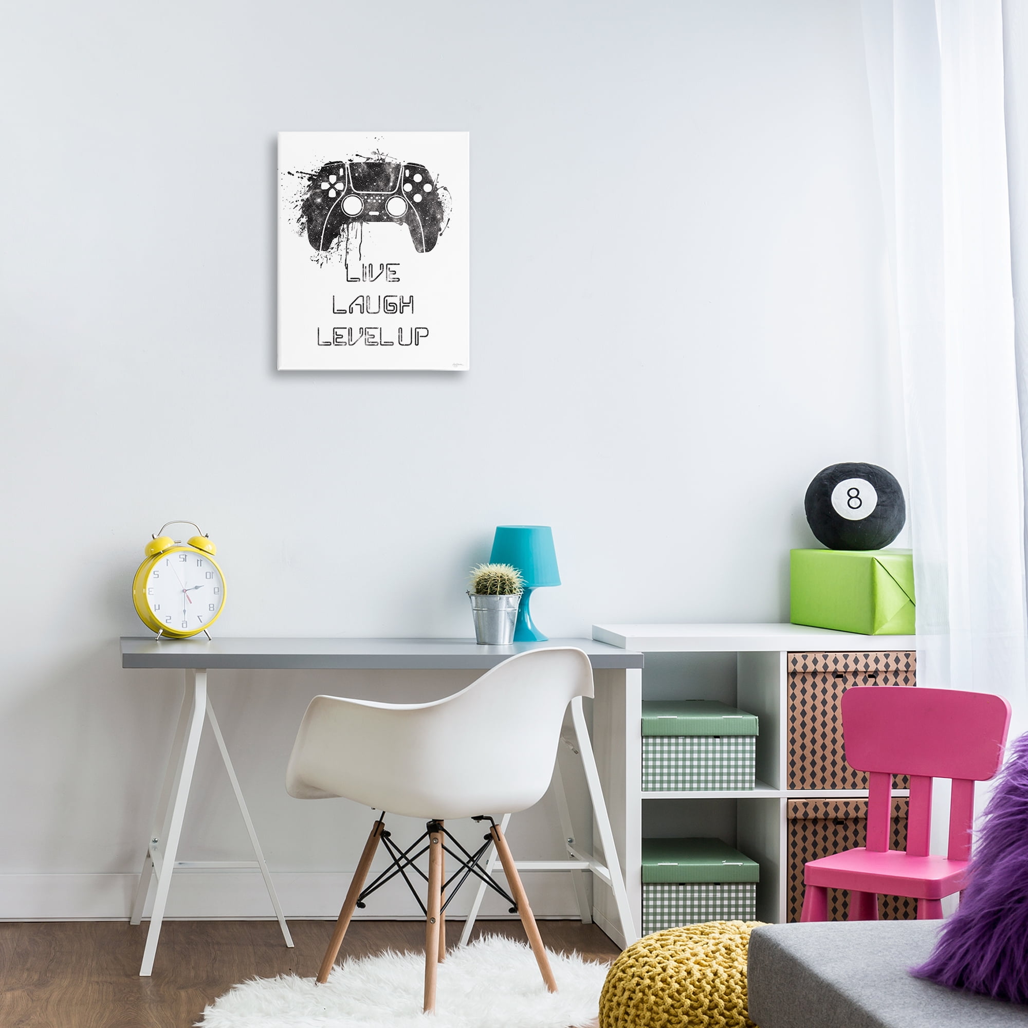 Stupell Industries Live Laugh Level Up Typography Painting Gallery Wrapped Canvas Art Print Wall Art, 16 x 20