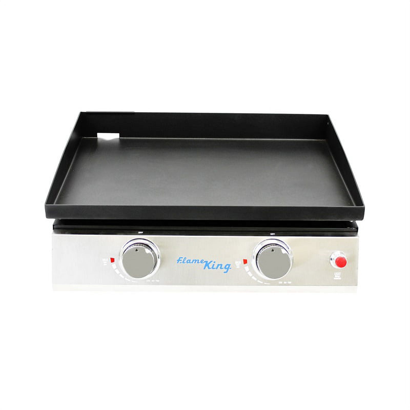 2-Burner Propane Tabletop, Heavy Duty Flat Top Cast Iron Outdoor Griddle Grill