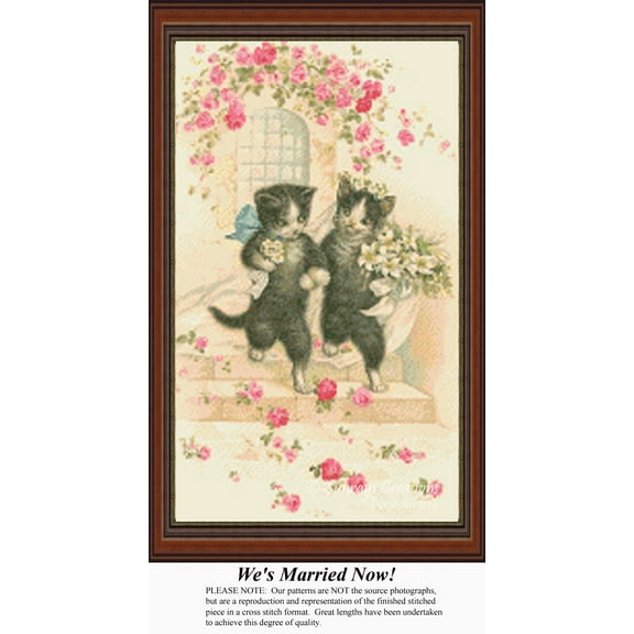 We's Married Now, Vintage Counted Cross Stitch Pattern (Pattern Only, You Provide the Floss and Fabric)