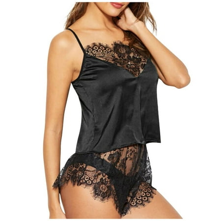 

Pajamas for Women Ahomtoey Cute Women Lingerie Lace Satin Temptation Babydoll Underwear Camis Panties Underpants Shorts Sleepwear Briefs Suit Family Gifts Great Gift for Less on Clearence