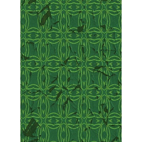 Ahgly Company Machine Washable Indoor Rectangle Transitional Deep Emerald Green Area Rugs, 3' x 5'