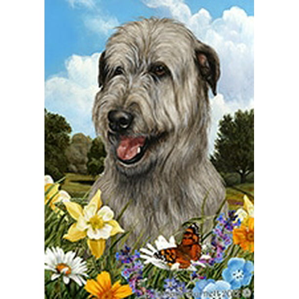Irish Wolfhound Grey Best Of Breed Summer Flowers Garden Flags