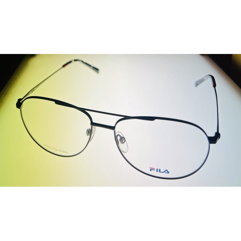 Fila Mens Black Aviator Ophthalmic Stainless Steel Metal  display picture 3