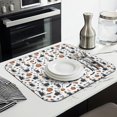 thumbnail image 3 of White Halloween Witch Pumpkin Pattern Dish Drying Mat for Kitchen 1 Pack, Ultra Absorbent Microfiber Dishes Drainer Mats,16"x18", 3 of 6