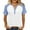 Summer Tops Blue, variant on Womens Plus Size Henley Shirt, Short Raglan Sleeve Shirts for Women Summer Fashion Color Patchwork Crewneck Button Up T-Shirts