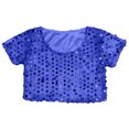 thumbnail image 4 of Bmisegm Girls Summer Tops Kids Elastic Stretchy Short Sleeve Crop Tee for Stage Performance Dance Show Girls Tshirts Blue 3-8 Years, 4 of 5
