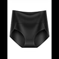 thumbnail image 4 of Ropa Interior Triangular Transpirable de Color Sólido para Mujer, Cintura Alta, Control de Abdomen y Levantamiento de Cadera. Negro L, 4 of 9