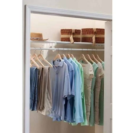 Ez Shelf 28 48 Expandable Closet Shelf And Rod White No