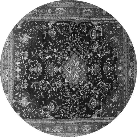 Ahgly Company Indoor Round Persian Gray Traditional Area Rugs, 6' Round