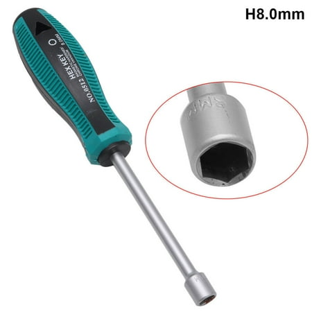 

HRSR Metal Socket Driver Wrench Screwdriver Hex Nut Key Nutdriver Hand Tools(H8.0mm)