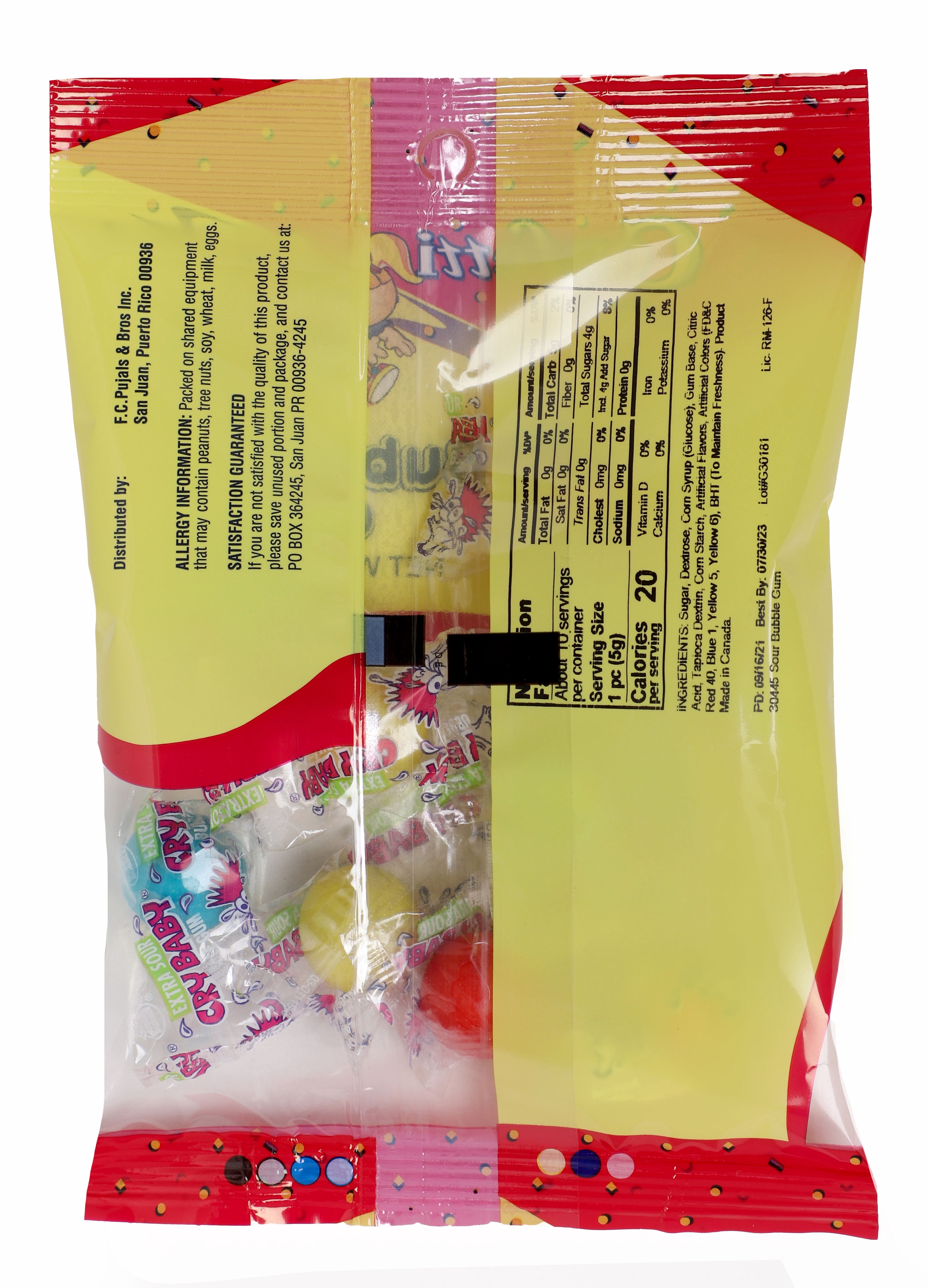 Confetti Sour Bubble Gum, 12 Oz.