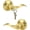 Gold, variant on 2 Pack Front Door Handles with Lock and Key Wave Style Keyed Entry handleset Entrance Door Knob Lockset(Different Keys)