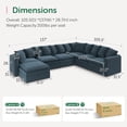 thumbnail image 2 of Marrber Blue 137" 7-Seat Convertible Modular Sectional with Storage, Plush Pillows & Adjustable Armrests in Pet-Friendly Cloud Corduroy, 2 of 10