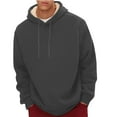 thumbnail image 3 of cllios Clearance Sales Mens Hoodie,Men's Fleece Lined Hoodies Warm Sherpa Fleece Pullover Tops Thermal Long Sleeve Hooded Sport Sweatshirts Gym Running Outerwear, 3 of 7