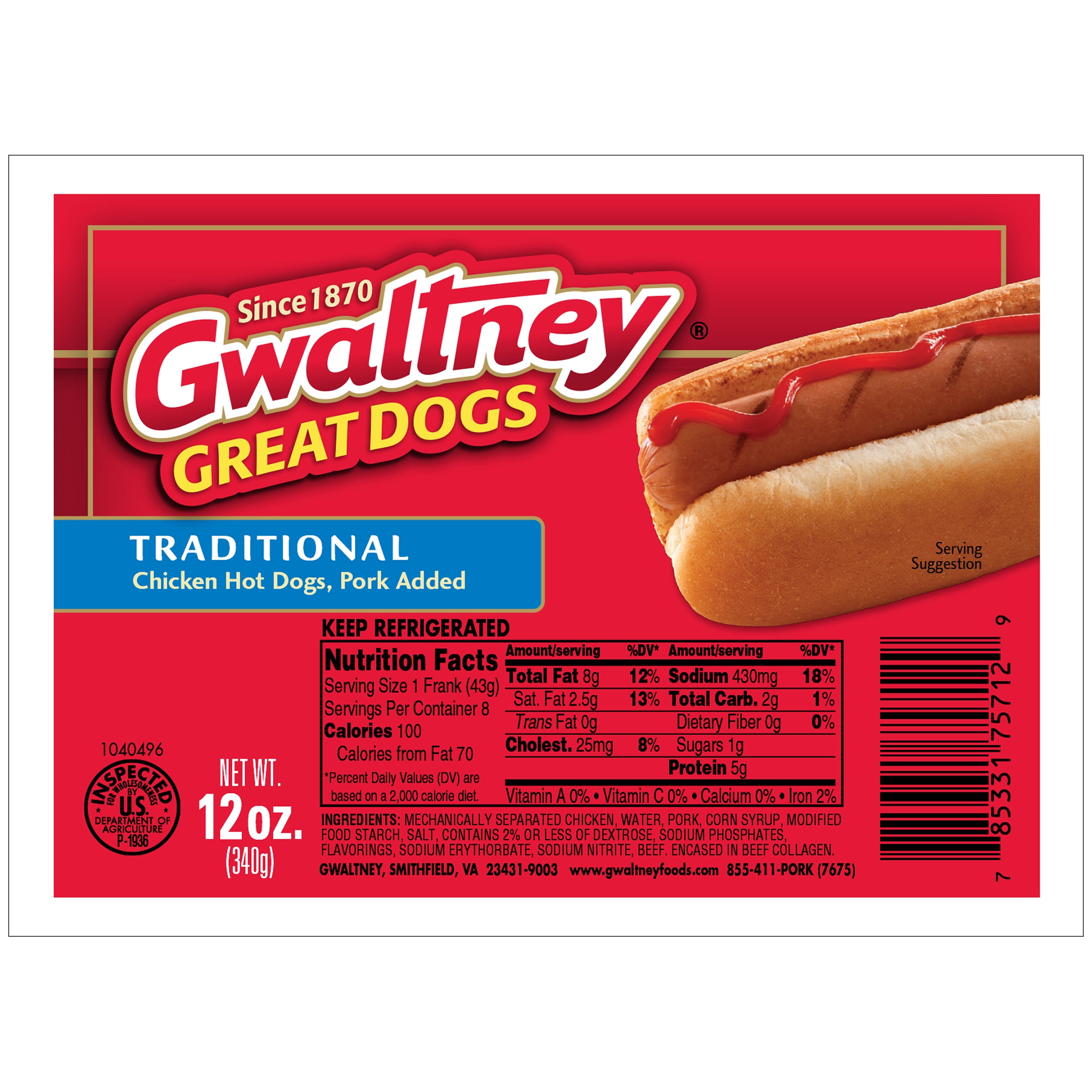 Gwaltney Great Traditional Hot Dogs, 12 Oz. Walmart Inventory Checker BrickSeek