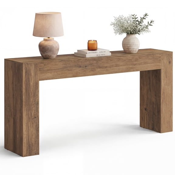 VASAGLE Console Table, Narrow Entryway Furniture, 63 x 11.8 x 31.5 inch, Warm Brown