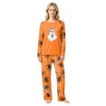 thumbnail image 2 of Halloween Family Matching Sleepwear Set Fun Pumpkin and Ghost Print Long Sleeve Top and Pants Holiday Apparel, 2 of 4