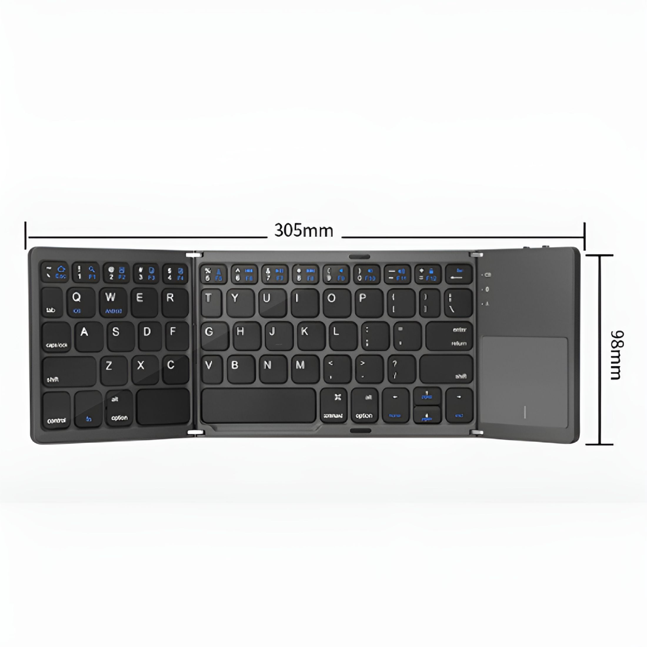 GJX Mini Folding Wireless Keyboard Bluetooth Portable Universal Foldable Touchpad for Android iOS Tablet Rechargeable Slim Lightweight Security Lock Screen for Travel Office Home