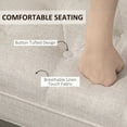 thumbnail image 5 of HOMCOM End of Bed Bench with Button Tufted Design, Upholstered Bench with Arms and Solid Wood Legs for Bedroom, Beige, 5 of 8