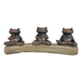 thumbnail image 2 of Zen Feng Shui Koan Of The Frog Meditating Buddha Yoga Frogs Trio On Log Statue, 2 of 5