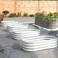 thumbnail image 5 of TRAMULL 4 Pack 4*2*1FT Raised Garden Bed Kits, Outdoor Oval Metal Galvanized Ground Planter Garden Boxes for Planting Plants Vegetables, 5 of 6