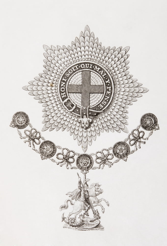 Star Collar And Badge Of The Order Of The Garter From The Cyclopaedia Or Universal Dictionary Of Arts Sciences And Literature By Abraham Rees Published London 1820 Canvas Art - Ken Welsh Design Pics