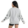 thumbnail image 2 of Women's Gameday Couture  Ash Los Angeles Rams Resilience Relaxed Rhinestone Pullover Sweatshirt, 2 of 6