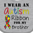 thumbnail image 4 of Inktastic I Wear an Autism Ribbon for My Brother Boys or Girls Baby Bib, 4 of 4