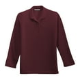 thumbnail image 3 of Womens Silk Touch Long Sleeve Cotton/Polyester Polo Shirt Burgundy x-small, 3 of 6