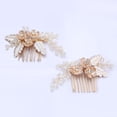 thumbnail image 1 of Conjunto de oro rosa nupcial de 4 piezas, accesorios de boda, peines de horquilla nupcial, joyería de horquilla de flores, 1 of 5