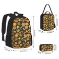 thumbnail image 2 of Pofeuu Autumn Harvest Pumpkin Basket Print Backpack Travel Backpacks With Lunch Bag Pencil Bag Set 3 pcs Set Cartoon Backpack, 2 of 7