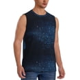 thumbnail image 2 of Uemuo Blue Glitter Retro Pattern Men's Sleeveless T-Shirt,Muscle Athletic Tank Top, Moisture-wicking Quick-dry Breathable Classic Tee Top for Gym Run Outdoor Sports-Large, 2 of 8