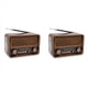 thumbnail image 1 of 2X Radio Portátil FM AM SW Radio Vintage Altavoz Inalámbrico Bluetooth con Linterna LED Soporte para Tarjeta TF Disco U AUX, 1 of 5