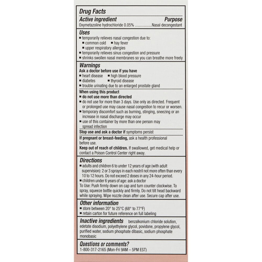 Afrin Original Nasal Spray Maximum Strength 12Hr Congestion Relief, 1 oz