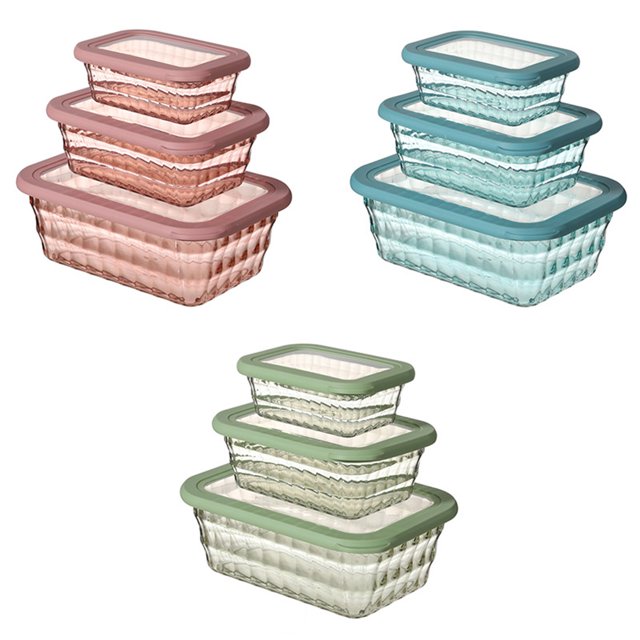EastVita 3 Pack Fruit Vegetable Produce Storage Saver Containers with Lid, Large Capacity Sealing Stackable Box, for Salad Berry Lettuce Food Meat Fish Celery