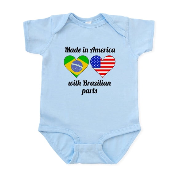 CafePress - Made In America With Brazilian Parts Body Suit - Baby Light Bodysuit, Size Newborn - 24 Months