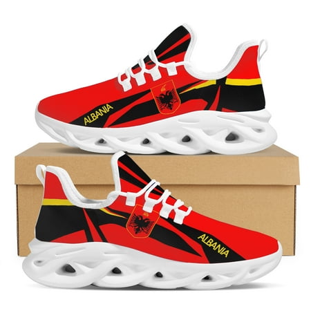 Albania Flag Print Lightweight Outdoor Running Shoes Footwear er Fashion Male Casual Red Shoes Flats Zapatos