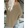 thumbnail image 4 of Sherrylily Women Off Shoulder Knit Sweaters Oversized Long Sleeve Loose Lightweight Pullover, 4 of 4