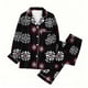thumbnail image 4 of Puyaiuu Women 2 Piece Christmas Satin Pajama Set Cute Print Long Shirt Loose Shorts Matching Set Loungewear Gift, 4 of 5