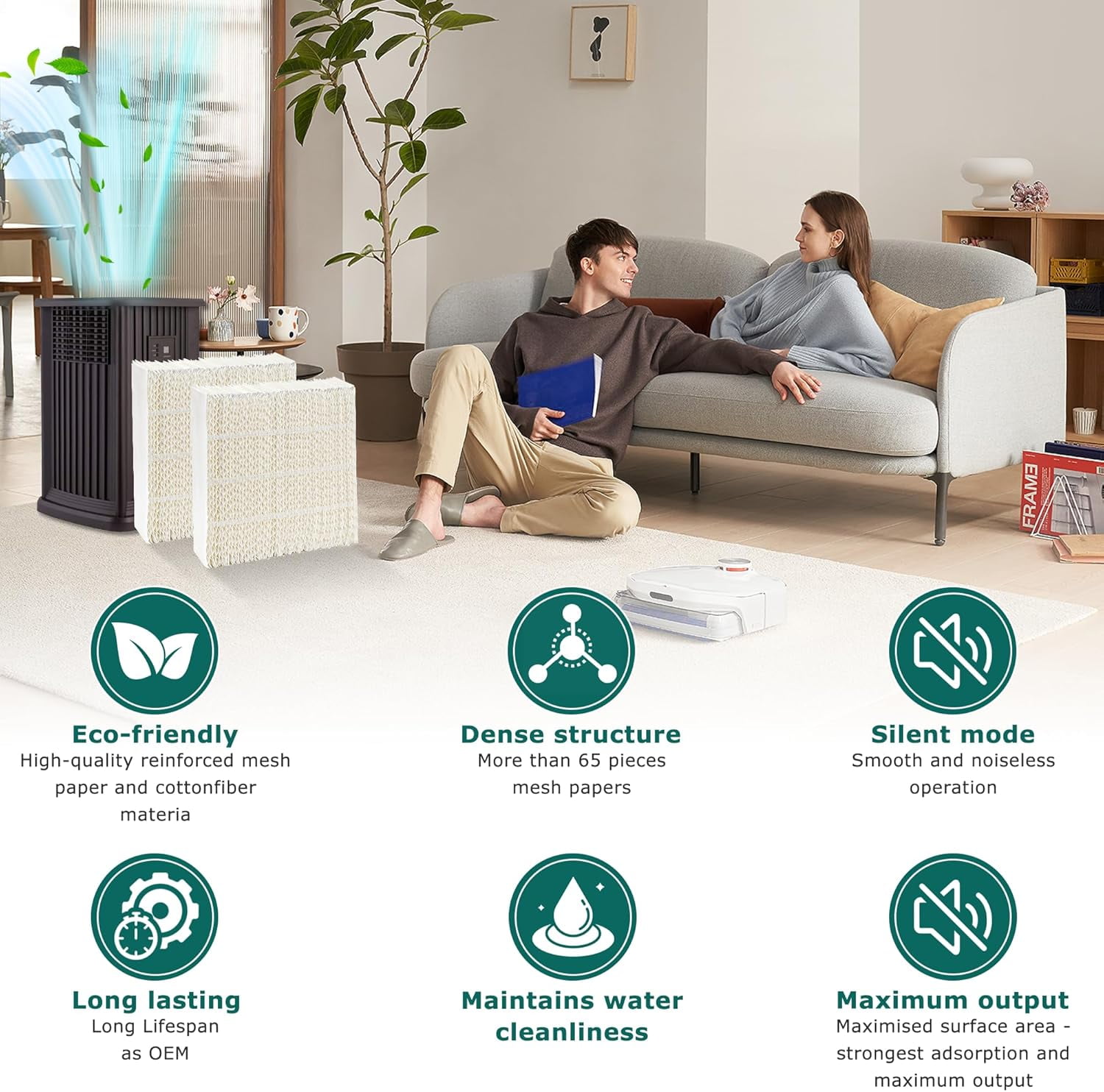 1043  Wick Humidifier Filter 2 Pack -  for Essick  Aircare 831000 EP9500 EP9700 EP9800 826000 821000 826800 and   800 8000 Evaporative Series