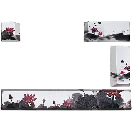 4 Keys Ink Flower Supplement Keycap Set OEM Profile Keycaps for ...
