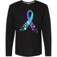 thumbnail image 3 of Inktastic Suicide Prevention Ribbon with Blue and Purple Hearts Long Sleeve T-Shirt, 3 of 5