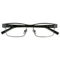 thumbnail image 4 of M+ Mens Rectangular Flat Metal Reading Glasses Gun 2.50 Birch in Gunmetal with Classic Black Temples, 4 of 11