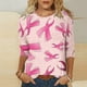thumbnail image 3 of Camisetas Casuales de las Mujeres Impresas 3/4 Manga Blusa Cuello Redondo Estante de Imitación, Moda Casual Top para las Mujeres, 3 of 5