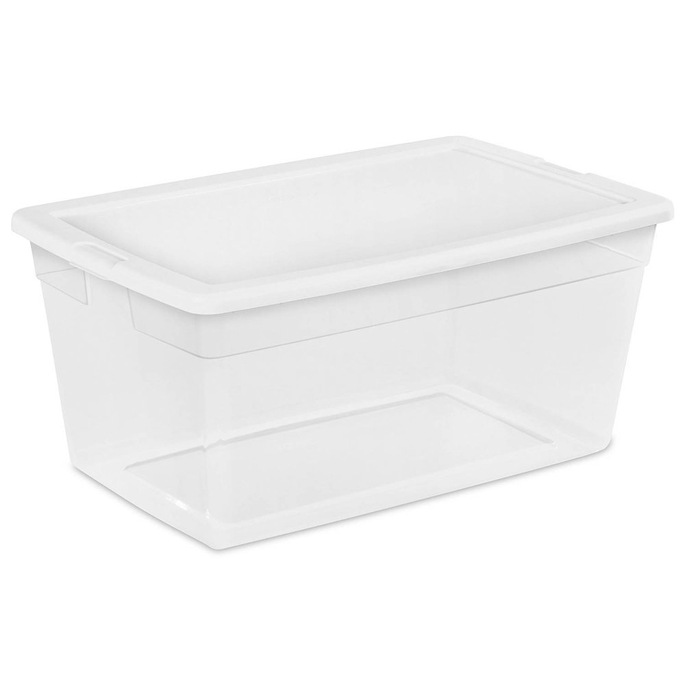 Sterilite 90Quart Storage Box with Clear Base and White Lid (12 Pack