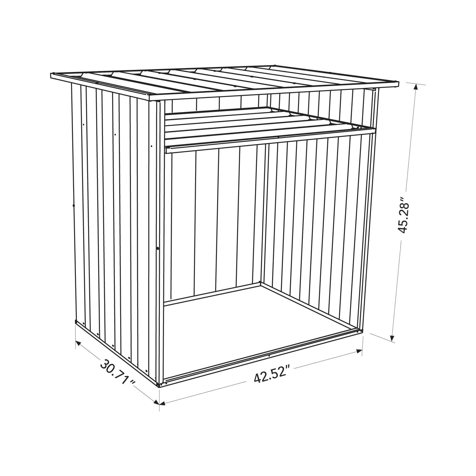 Absco Woodstore 4' x 2.5' x 3.7 Metal Storage Shed - Surfmist